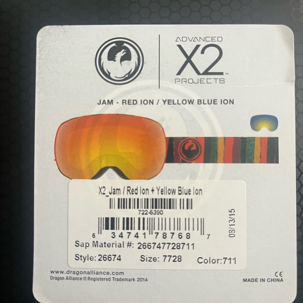 Dragon alliance X2 snow goggles new with tag